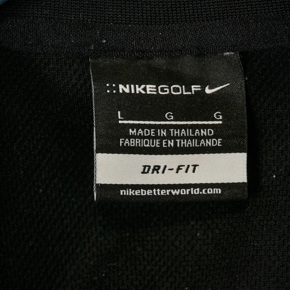 Nike‎ Golf Craftsman Polo Shirt Men's Large Black Dri Fit Embroidered Logo